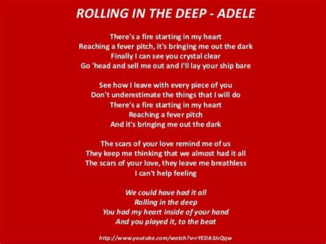 Adele Rolling In The Deep Tekst Rolling in the Deep - Adele